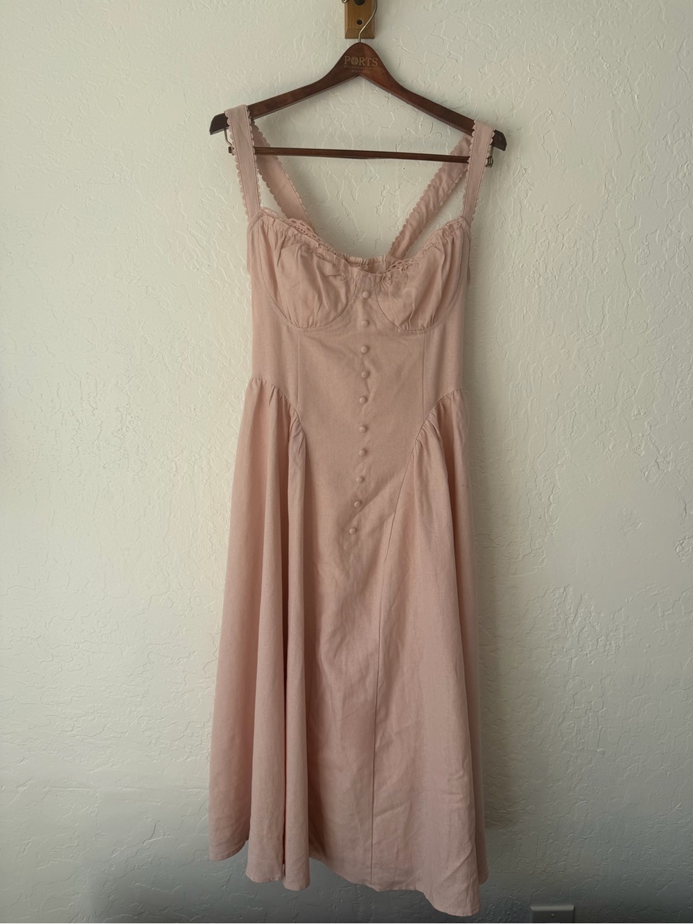 Cider Pink Button Front Midi Dress
